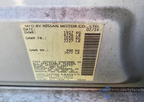 2016 Nissan Altima 2.5 S z USA, uszkodzony, nr VIN 1N4AL3AP0GN340955